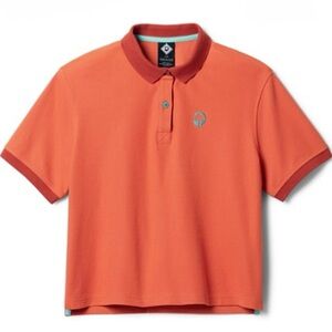 REI Co-op x Outdoor Afro Cropped Polo Shirt Papaya Orange Womens XL Limited